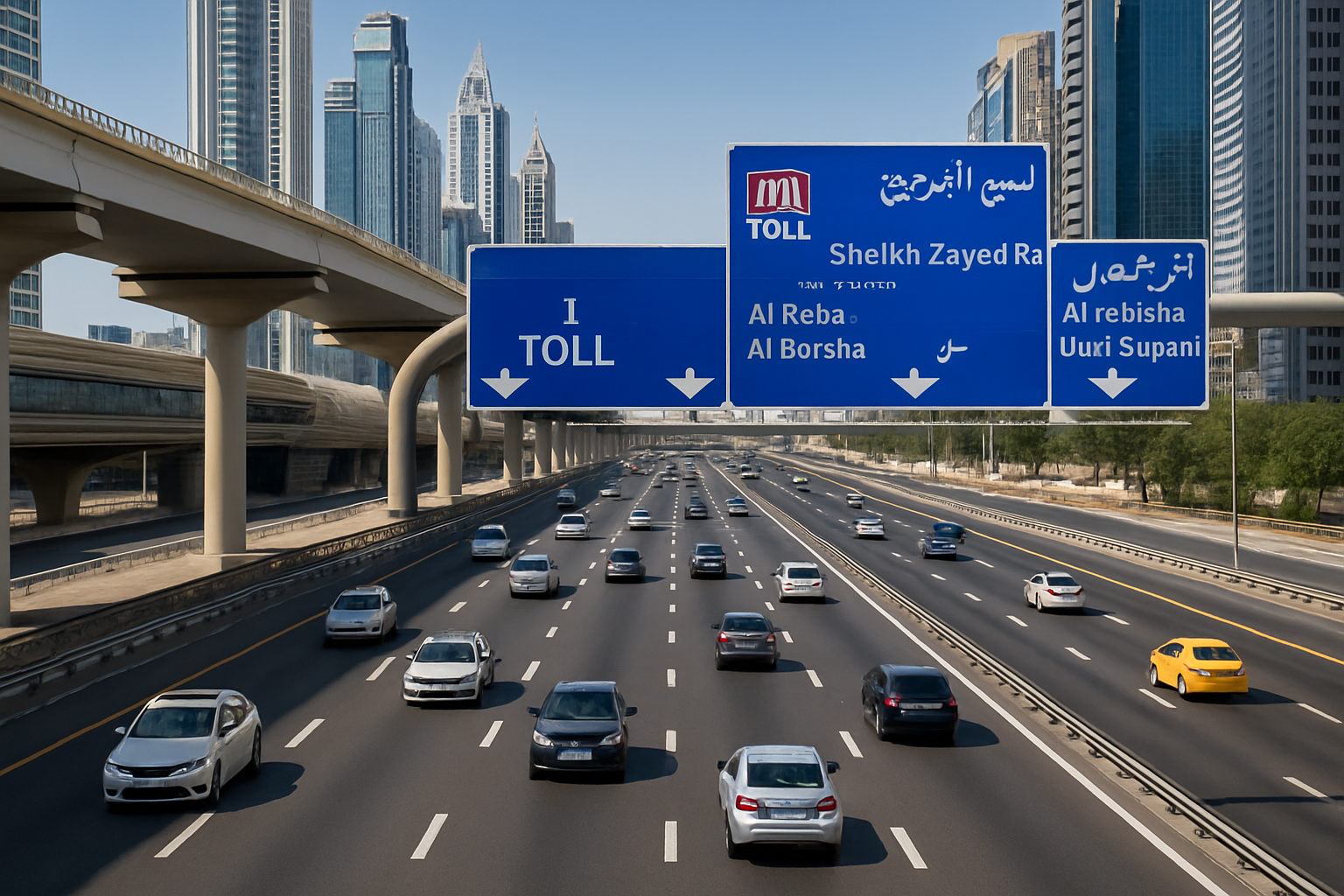 Smooth traffic flow on Dubai toll road