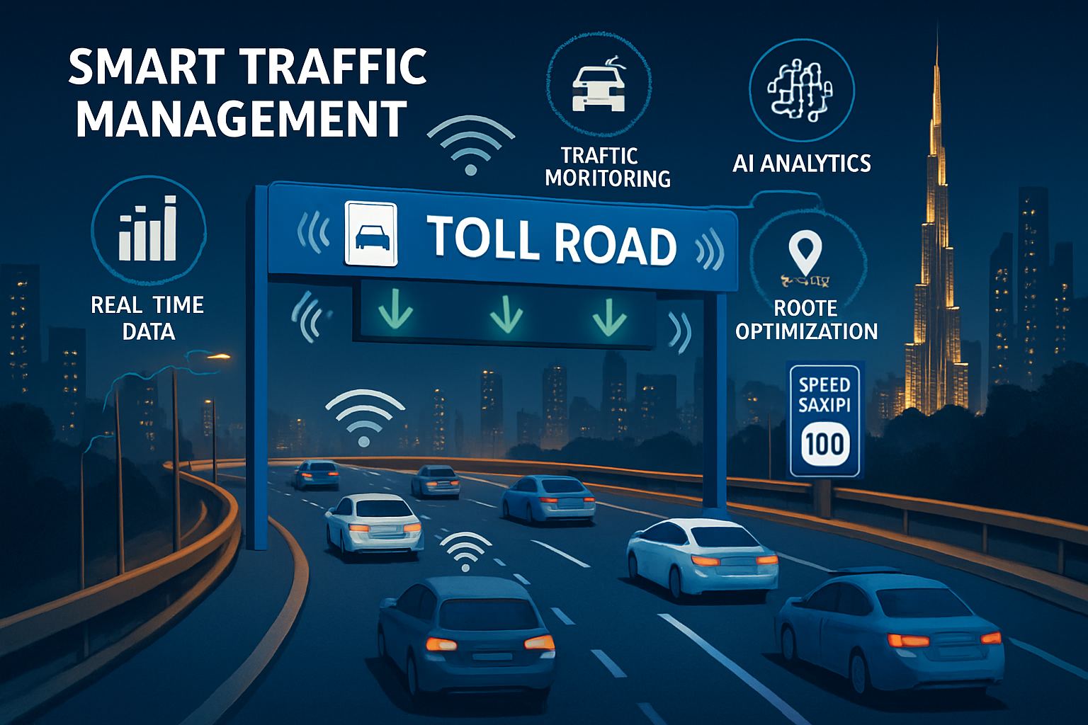 Smart traffic management on Dubai toll roads